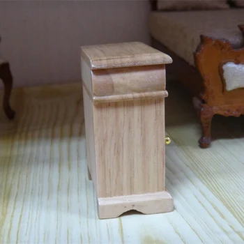 1/12 domek dla lalek miniaturowe akcesoria mini drewnianą szafkę nocną symulacja szafka nocna meble model zabawki dla wystroju domu Lalek