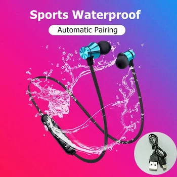 10 szt./lot magnetyczne Bezprzewodowe słuchawki Bluetooth stereo sportowe wodoodporne słuchawki bezprzewodowe słuchawki z mikrofonem dla IPhone 7 Samsung