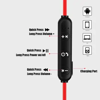 10 szt./lot magnetyczne Bezprzewodowe słuchawki Bluetooth stereo sportowe wodoodporne słuchawki bezprzewodowe słuchawki z mikrofonem dla IPhone 7 Samsung
