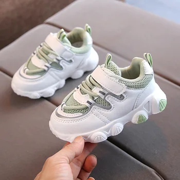 2020 Nowy plac obuwie dla chłopców i dziewcząt Wiosenne obuwie sportowe casual oddychająca siatka Baby Toddler buty dla Dzieci rozmiar 21-30
