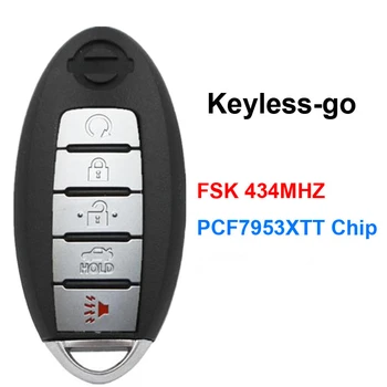 3 przyciski, 5 przycisków pojazdu Keyless Smart Remote Key 433 Mhz z chipem ID46 do Nissan PATROL Rogue Armada Juke Cube