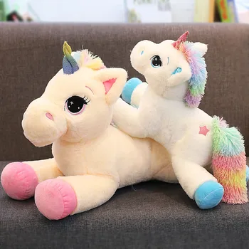 40-80 cm gigantyczny strach na wróble jednorożca zwierząt dla dzieci lalki Kawaii kreskówka Rainbow Unicorn pluszowy mały prezent zabawka dla dzieci Urodziny, prezent na boże Narodzenie