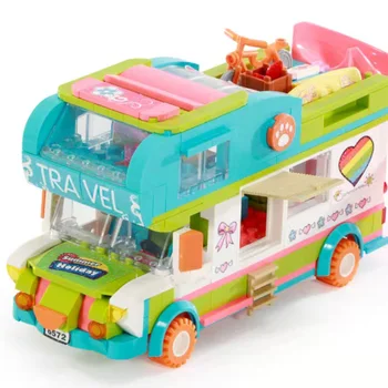 433 szt. Piaszczysta plaża, kemping autobus grill bloki dziewczyny cyfry model samochodu zestaw do złożenia zabawki edukacyjne dla dzieci