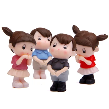 4szt kochanek Dziewczynka Chłopiec lalka miniatura domek dla lalek Dom ogród bonsai ozdoby mini zabawka miniaturowy PVC rzemiosło biżuteria mikro dekoracje DIY