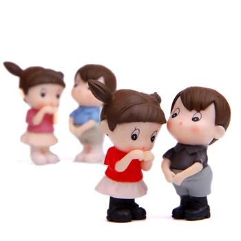 4szt kochanek Dziewczynka Chłopiec lalka miniatura domek dla lalek Dom ogród bonsai ozdoby mini zabawka miniaturowy PVC rzemiosło biżuteria mikro dekoracje DIY