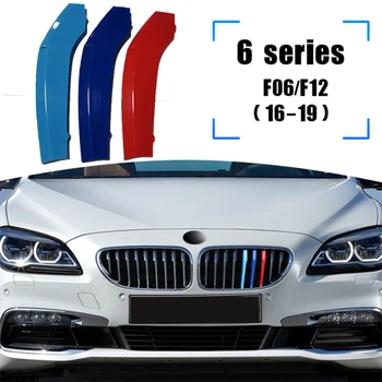 Atreus 3pcs ABS Car Racing Grille Trim Strip Clip do BMW G32 F06 F12 6 Series GT GT6 6GT M Power Auto Sticker akcesoria