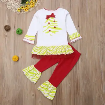 Baby Kid Girls Christmas Costume Outfit Clothes Set Top Shirt Pants NEW Outfit