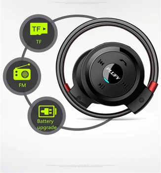 Bezprzewodowe stereo Bluetooth zestaw słuchawkowy Sport Run słuchawki wsparcie TF karty FM dla iPhone i telefonów z systemem Android zawieszone słuchawki typu ucha