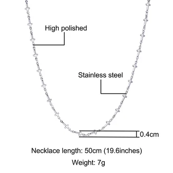 BFN009 popularne 4 mm*50 cm ze stali nierdzewnej krzyż naszyjnik jest prosty tytan stal krzyż łańcuch naszyjnik biżuteria religijna naszyjnik