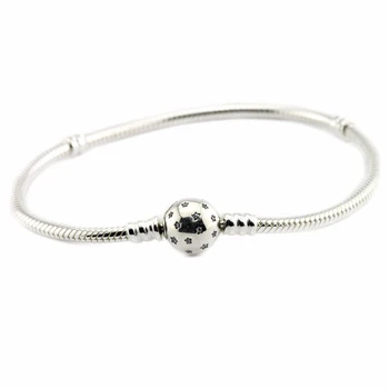 Clear CZ Starry Sky Zapięcie wąż łańcuch wisiorki bransoletki dla kobiet 925 srebro bransoletki biżuteria akcesoria mody prezenty