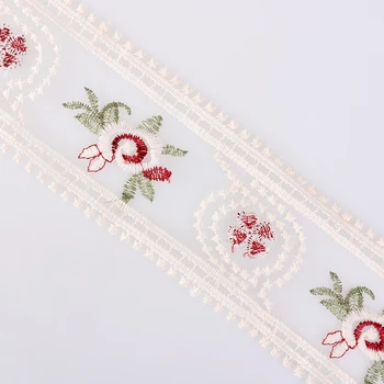 Cusack 3 m 9 cm koronkowe wykończenie taśma wstążka siatka wyszywany kwiat do garnituru tekstylia domowe wykończenie szycia DIY koronki tkaniny