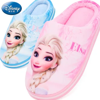 Disney kapcie Dziecięce jesień i zima dziewczyny w domu kryty antypoślizgowe grube ciepłe bawełniane buty Dziecięce miękkie dolne bawełniane kapcie