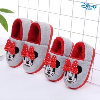 Disney Toddle Girls Indoor Cotton Slippers New Baby antypoślizgowe ciepłe bawełniane buty oryginalne buty dla Dzieci