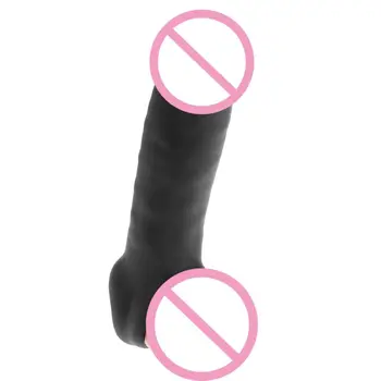Duży penis expander powiększalnik penisa osłona kogut Enhancer piłkę naciągnąć rękaw obwód czarny biały 16x4cm