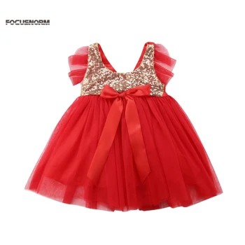 Flower Girl Princess Sequins Dress Toddle Baby Wedding Flower Party Tutu Dresses sukienka fioletowy czerwony czarny różowy