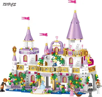 Frozens Księżniczka Elsa królowa Śniegu lodowy zamek Księżniczka Anna śnieżne figurki klocki zabawki przyjaciele miasto cegły zabawki dla dzieci ze 4