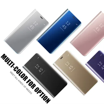 KEYSION Smart Flip Mirror Case Huawei Y6 Y7 Prime Y9 2018 2019 Mate 20 Lite P30 Pro etui do Huawei honor 8X 10 Nova 2i 3 4