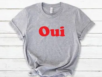 Oui red Print Women tshirt Cotton Casual Funny t shirt For Lady Yong Top Girl Tee Hipster Drop Ship S-312