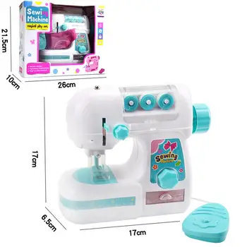 Plac elektryczna maszyna do szycia zestaw zabawek, z dźwiękiem światłem role agd zabawki mini-lalka tkaniny maszyna do szycia
