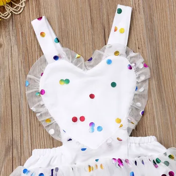 Pudcoco Pewex Baby Girl Romper Dress Cekiny Punkt Tiul Tutu Sukienka Stroje Dziecko Baby Girls Letnia Odzież Sunsuit