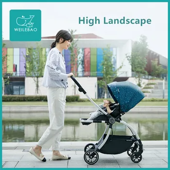 Regulowana lekka luksusowy wózek dziecięcy 3 w 1 przenośny wysoka pejzaż odwracalne wózek Hot Mom Pink Stroller Travel Pram