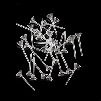 SAUVOO 1500 szt./lot plastikowe przezroczyste puste kaboszon kolczyki trzon przewody szpilki długość 11 mm dla DIY biżuteria wnioski F2045