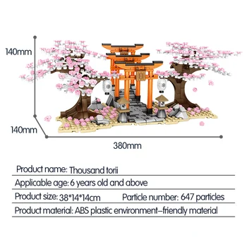 SEMBO Creator Idea Sakura Inari Tree House Building Blocks City Street View Przybytek Cherry Blossom Friends cegły prezenty zabawki dziewczyna