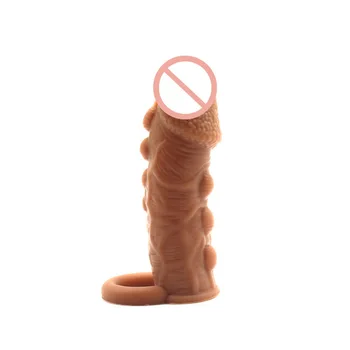 Silikonowa wielokrotnego użytku penisa rękaw przedłużacz męski członek zwiększyć prezerwatywy dildo wzmacniacz opóźnienia wytrysku dla mężczyzn