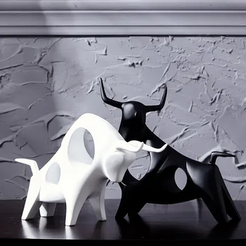 Skandynawski Twórczy Wkład Nosorożec Czarny Bydło Bull Świąteczne Figurki Akcesoria Do Dekoracji Domu Patrz Rysunki Decorativas Hogar