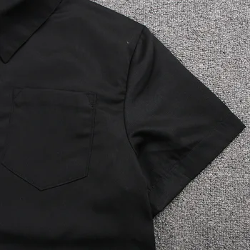 Styl bazowy czarny z krótkim rękawem bluzka koszula dla dziewczyn średnia średnia mundurek szkolny strój szkolny Jk mundury top duży rozmiar XS-5XL