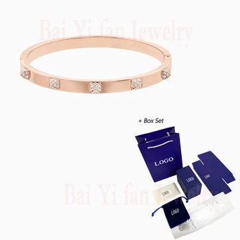 SWA Fashion Jewelry SWA New TACTIC bransoletka różowe złoto elegancki cienki kolec Kryształ kobiece kształty popularny romantyczna biżuteria prezent