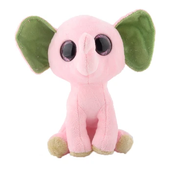 Ty Pink Elephat z zielonym uchem lalka zabawki 13 cm 6