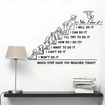 YOYOYU wall sticker plac zabaw, inspirujące cytat jakiego kroki dotarły dziś decal Office StickerNursery Home DecorHL121