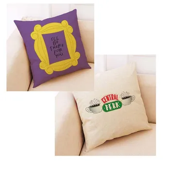 Śmieszne przyjaciele serialu poszewka przyjaciele Central perk logo kawy lniana poduszka poszewki przyjaciele TV przebarwienia poduszki