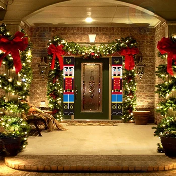 1 kpl. Kartki drzwi kurtyna wesołych Świąt dla domu dekoracji boże Narodzenie dziadek do orzechów kurtyna Natal Navidad 2021 Nowy rok