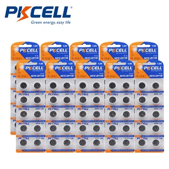 100Pcs/10card PKCELL Battery Cell 1.5 V AG10 Alkaliczne Button Battery 389 LR54 SR54 SR1130W LR1130 Button Batteries termometr