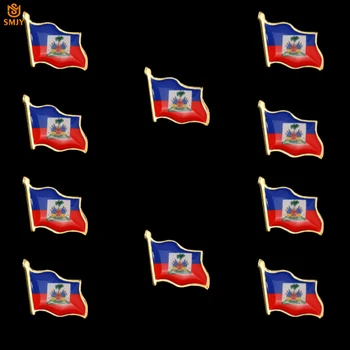 10szt Haiti flaga emalia Pin Karaiby wyspa kraj banner motyl klamra podróży plecak/kurtka ikonę broszka biżuteria