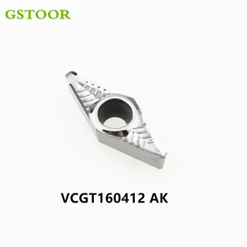 10szt VCGT160412 AK GH01 VCGT160408 AK GH01 VCGT160404 AK GH01 wkładki aluminiowe części toczone tokarki CNC narzędzia VCGT nóż