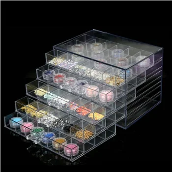 120 siatka paznokci pudełko do przechowywania biżuterii przezroczyste pudełko do przechowywania biżuterii Diament organizator stojak akrylowy pudełko plastikowe ZM80809