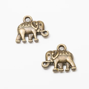 180 sztuk retro słoń wisiorek stop cynku wisiorek DIY europejski styl wykonania biżuterii 7503