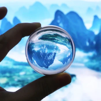 1szt 50 mm przezroczyste szkło przezroczyste uzdrowienie kryształowej kuli naturalna magiczna kula zdjęcie rekwizyty