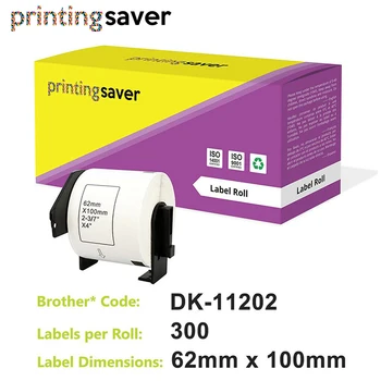 2 rolki kompatybilnej etykiety DK-11202 62 mm*100 mm są kompatybilne z drukarką etykiet Brother White Paper DK11202 DK-1202 DK1202 11202