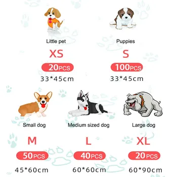 20 / 100szt Pet Dog Training Pee Pads jednorazowe pieluchy dla psów super chłonny zdrowe czyste pieluchy maty pieluchy zwierzęta koty produkty