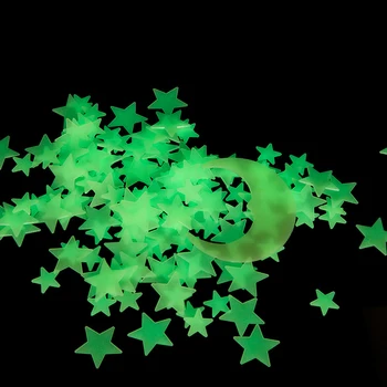 200 szt./paczka jaśniejący Księżyc gwiazda naklejki ścienne sypialnia sofa fluorescencyjne naklejki pvc świecą w ciemności zabawki dla dzieci-decor