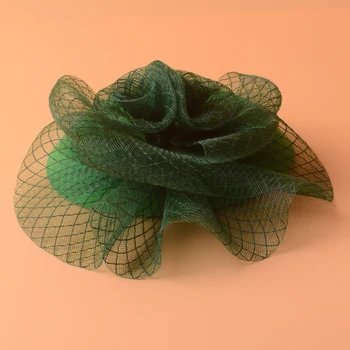 2017 Handmade Green Mesh Wedding Fascinator Top Hats Kwiatowy Czyste Spinki Do Włosów Dla Kobiet Kościelna Impreza Jezdzie Akcesoria Do Włosów