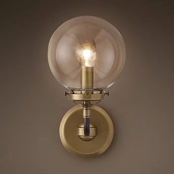 2017 nowy Nordic Art decor Vintage lampa led kinkiet lampy światła szklanej kuli piłkę beanstalk klosz cień led kinkiet