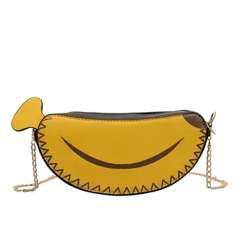 2019 nowa damska dziewczyna banana forma torba na ramię skóra syntetyczna kochanie łańcucha torba na ramię torba