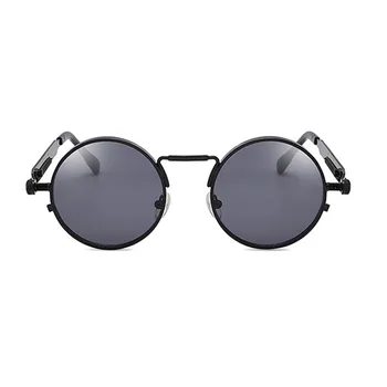 2020 nowy Vintage okrągły gothic steampunk okulary Mężczyźni Kobiety marka odzieżowa konstrukcja metalowa ramka lustro okulary przeciwsłoneczne dla mężczyzn UV400