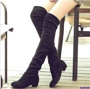 2020 Slim Sexy Boots Over The Knee High Suede Women Snow Boots Women ' s Fashion Winter Thigh High Boots Shoes Woman Botas Mujer