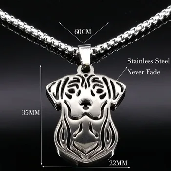 2021 pies ze stali nierdzewnej Чокер naszyjnik kobiety biżuteria srebrny kolor Labrador retriever naszyjnik biżuteria acero inoxidable N18064